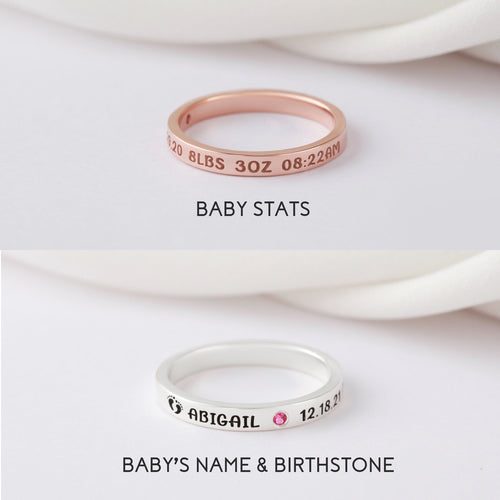New Mom Ring, First Time Mother Gift, Baby Name Ring